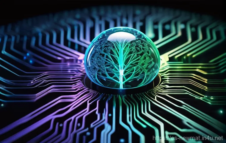 반도체 소자 - **Prompt:** A dynamic, futuristic illustration depicting the intricate connection between a central,...