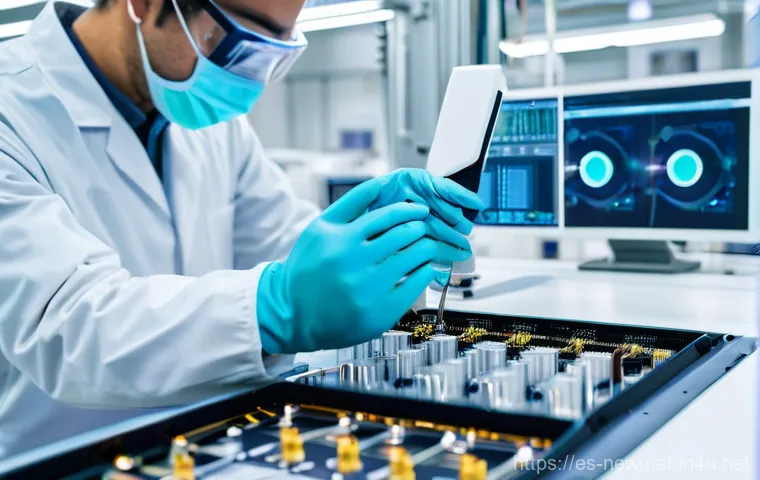 반도체 소자 - **Prompt:** An abstract and artistic visualization of the cutting-edge future of computing, focusing...