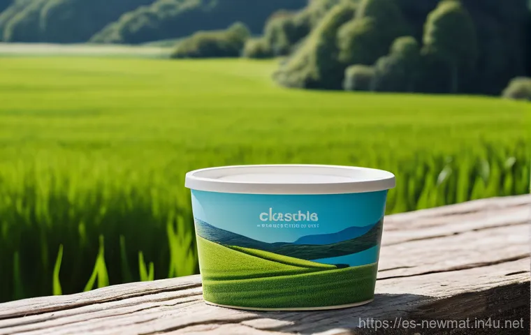 친환경 고분자 - **Prompt:** A visually striking split image, contrasting two scenes. On the left side, a pristine, v...