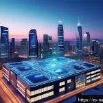 Home 23 고속 통신 소재 - A futuristic telecommunications laboratory showcasing advanced graphene-based electronic components ...